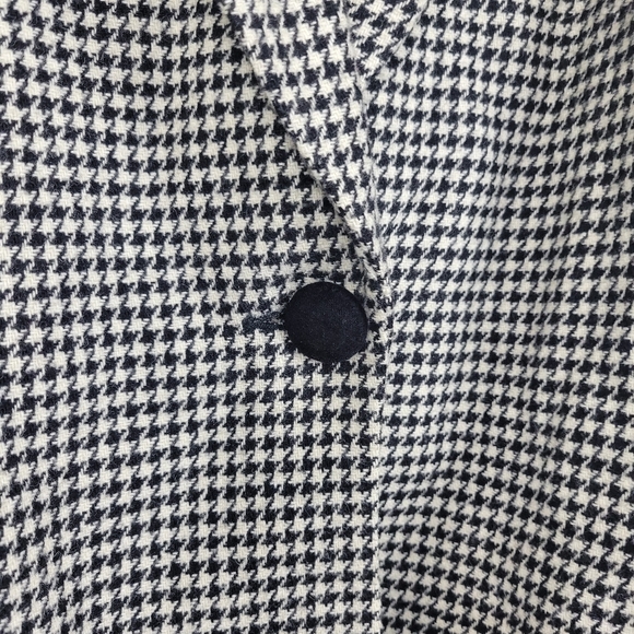Vintage Oversized Houndstooth Velour Collar Old Money Preppy Wool Blazer Jacket - Picture 4 of 9